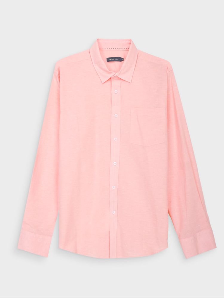 Camisa de Lino Semi Slim Fit para Hombre 44963