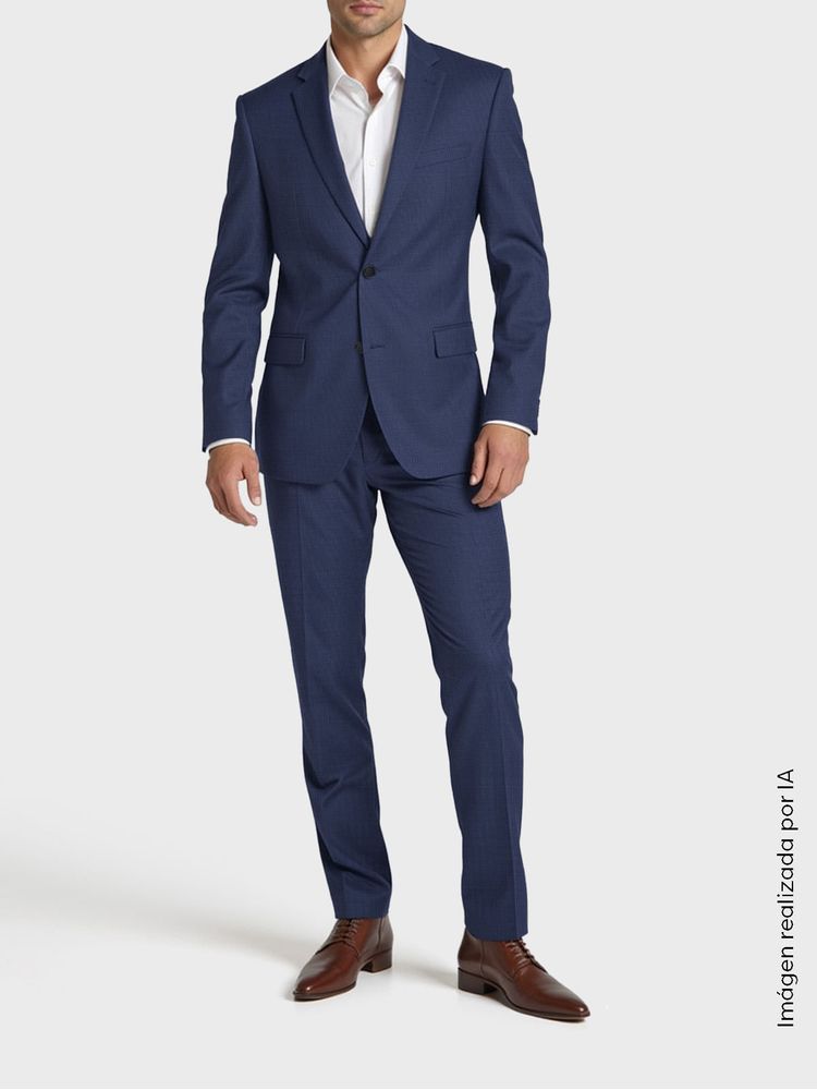 Traje de Lana Semi Slim Fit para Hombre 48549