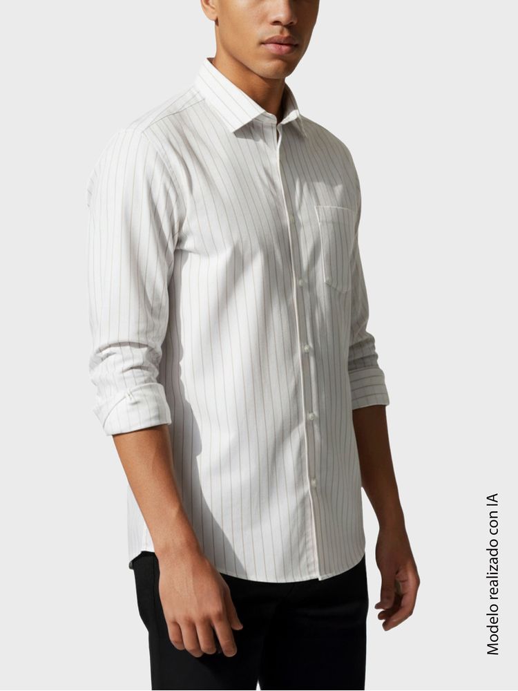 Camisa en Algodón Semi Slim Fit para Hombre 44441