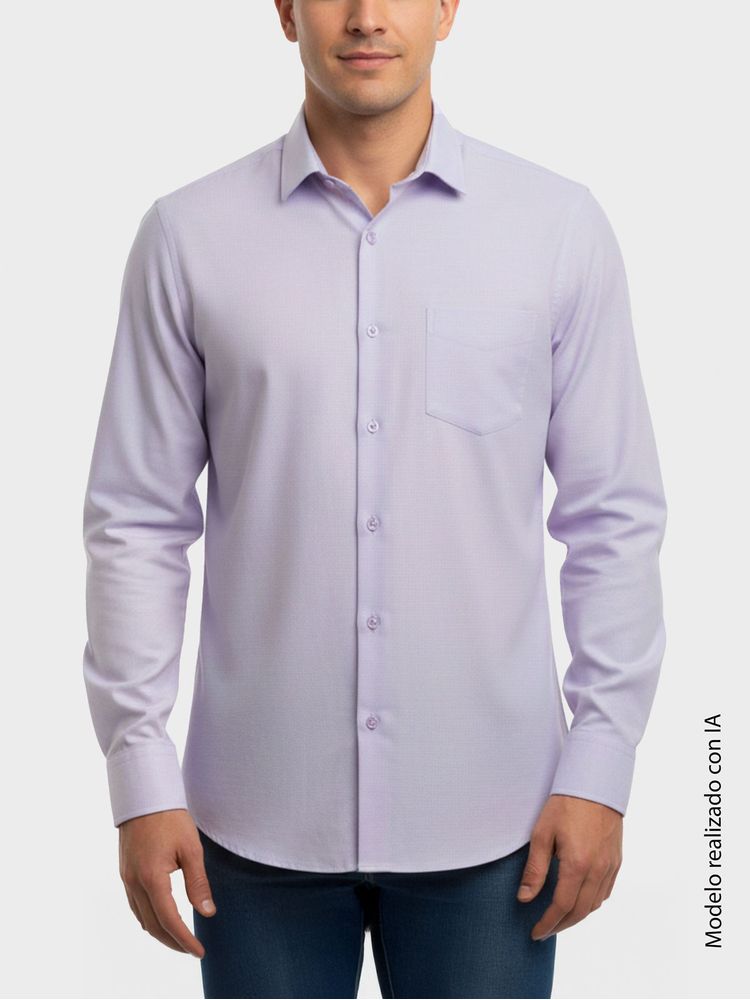 Camisa Casual de Unicolor para Hombre 13632