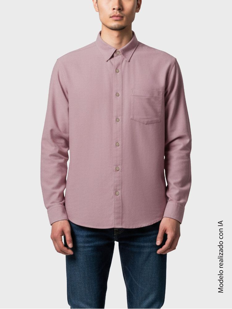Camisa Casual Unicolor para Hombre 14391